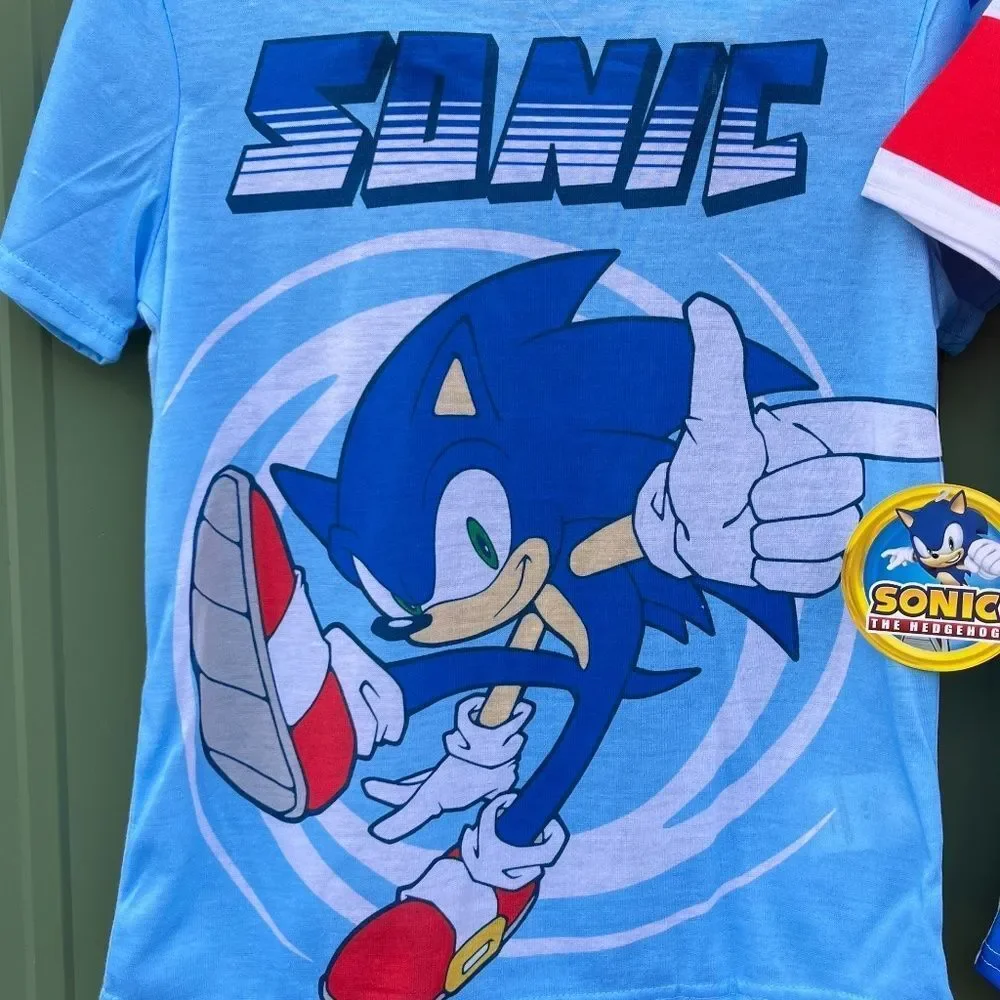 Boys Mario & Sonic Short Sleeve Top & Sleep Pants Pajama 2, 2-Piece Sets Size M